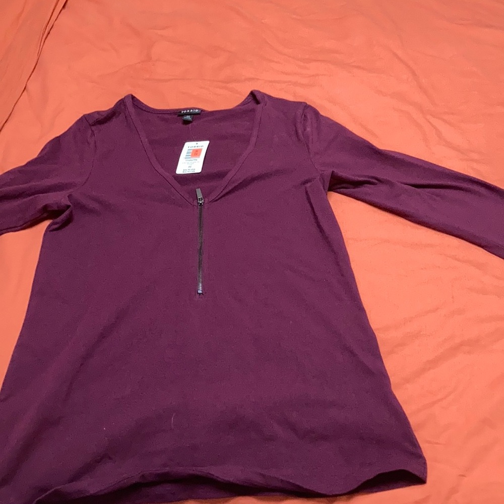 Purple zipper top